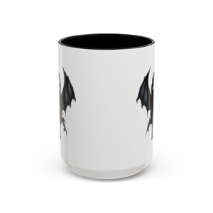 Gothic vampire girl with bat wings horror art Accent Coffee Mug (11, 15oz) vamp18