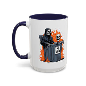Funny Grim Reaper Coffee Mug - Perfect for Halloween, Gift for Friends, Quirky Kitchen Decor, Novelty Drinkware