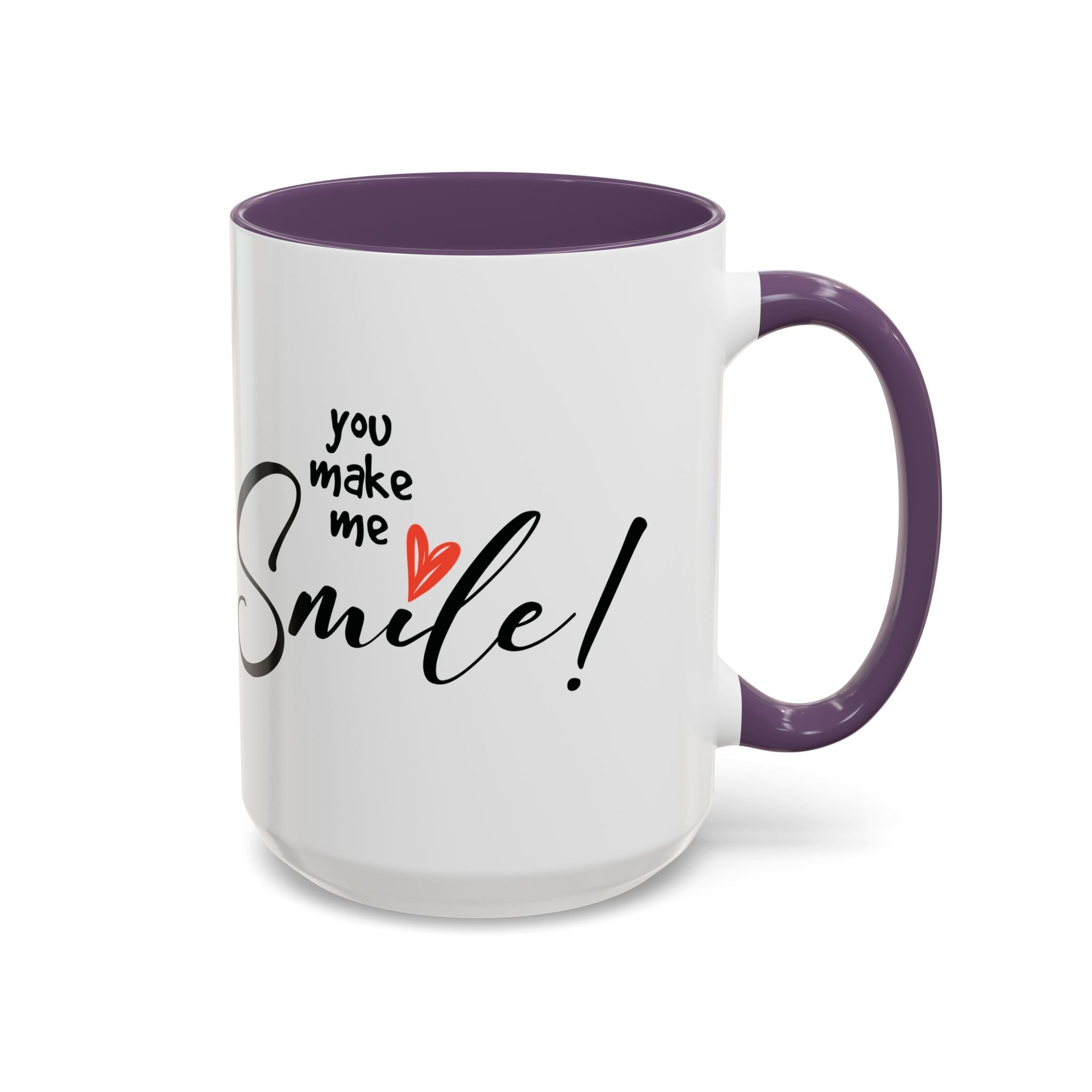 Inspirational Accent Coffee Mug - "You Make Me Smile!" - Perfect Gift for Friends & Family