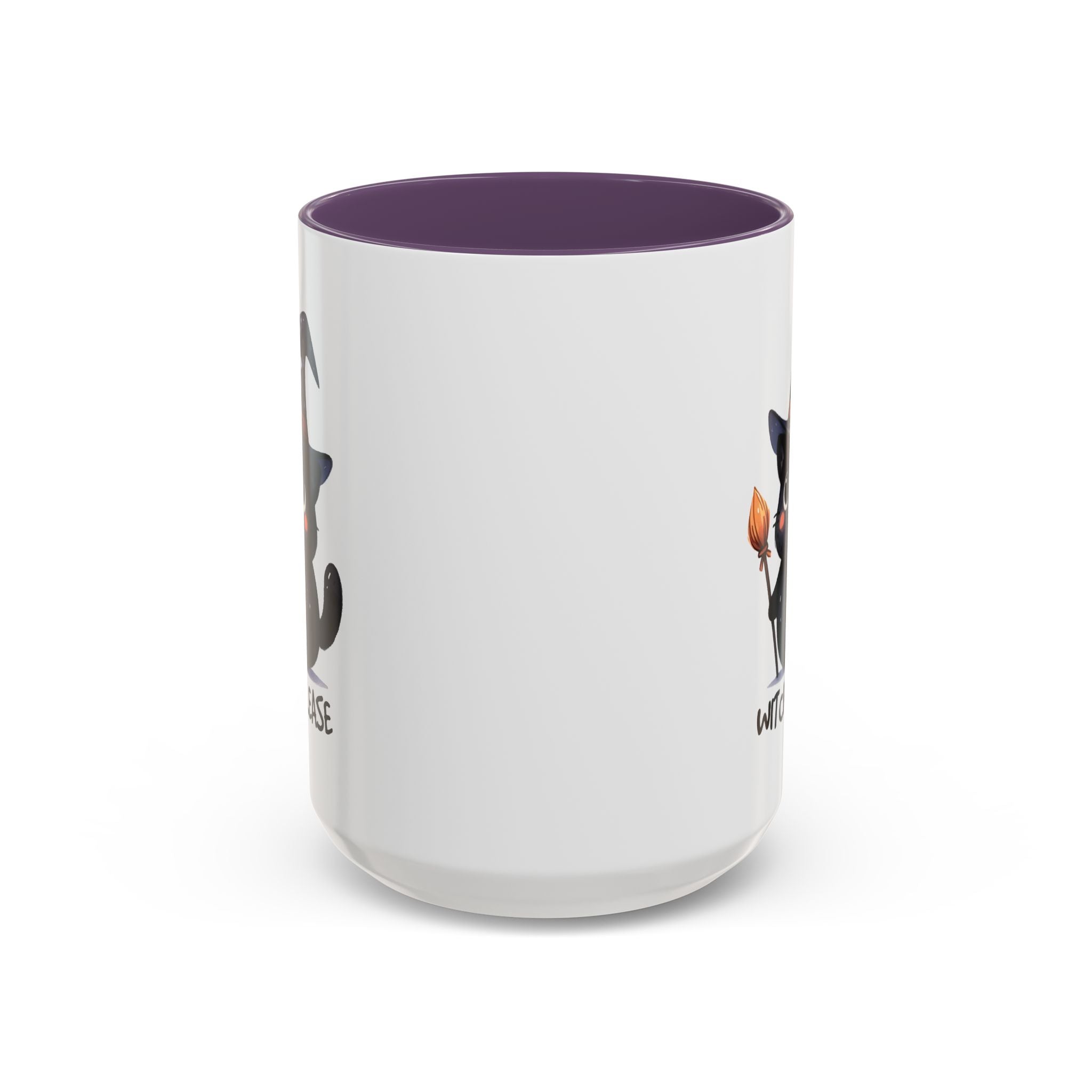 Cute Witch Cat Coffee Mug - Perfect for Halloween, Cat Lover Gift, Witch Please Design, Black Cat Mug, Cozy Drinkware