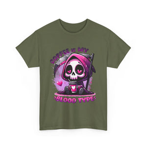 grim reaper coffee is my blood type Unisex Heavy Cotton Tee by the x m world