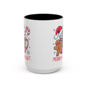 Festive Gingerbread Coffee Mug, Christmas Gift, Holiday Coffee Cup, Merry & Bright Mug, Winter Mug, Hot Chocolate Holder