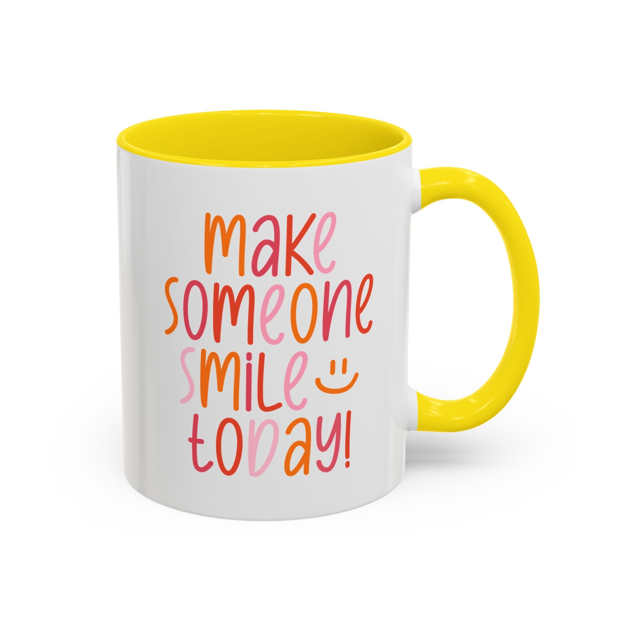 Motivational Coffee Mug - Make Someone Smile Today! - Gift for Friend, Inspirational, Cute Coffee Cup, Office Mug, Cheerful Drinkware