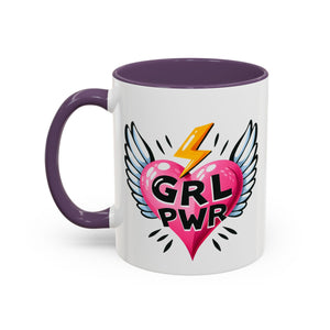 Empowering Heart Coffee Mug | Inspirational Gift for Women, GRL PWR Mug, Cute Kitchen Decor, Unique Friendship Gift, Motivational Coffee Cup