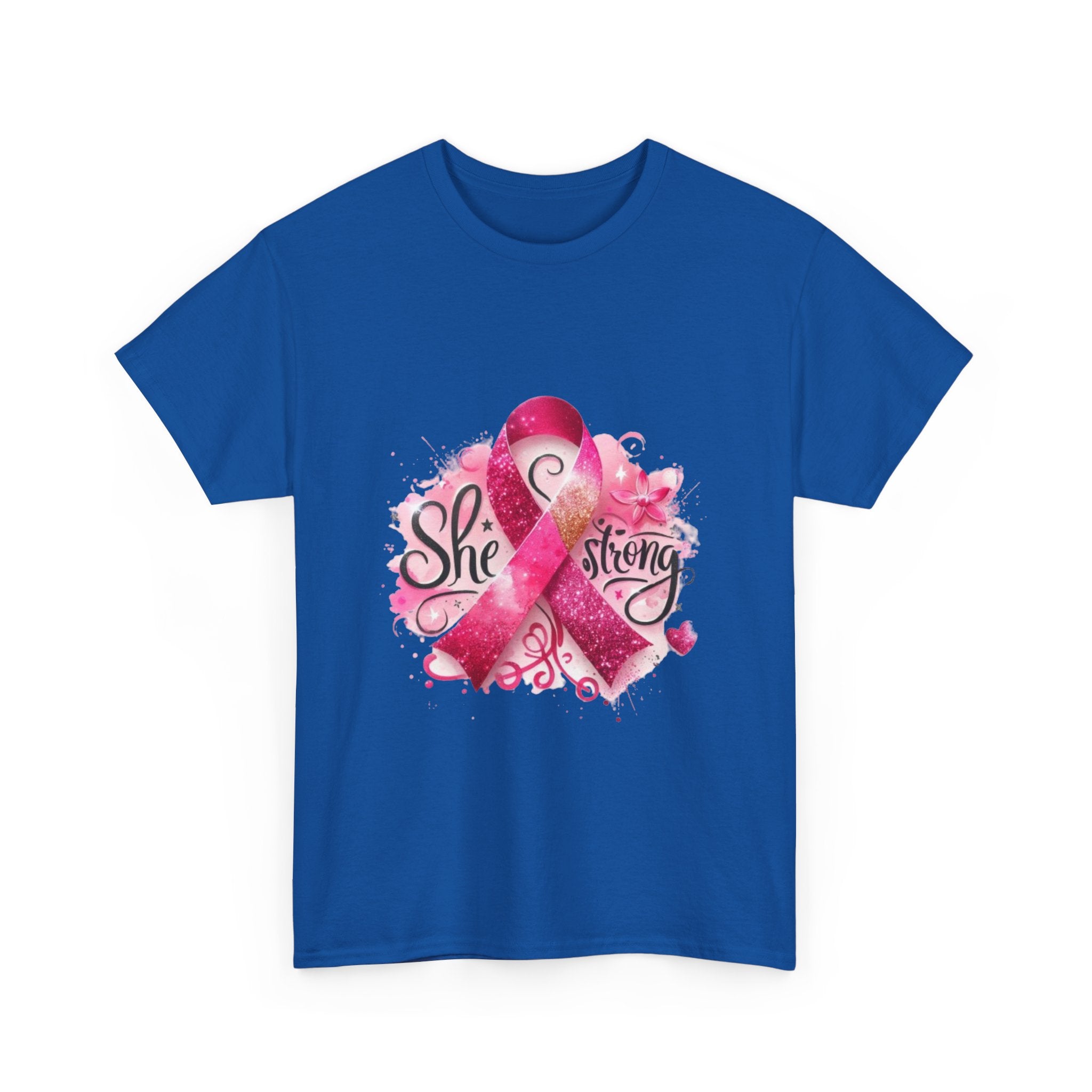 Breast Cancer Awareness Tee - She's Strong, Gift for Survivors, Supportive T-Shirt, Awareness Month, Inspirational Apparel