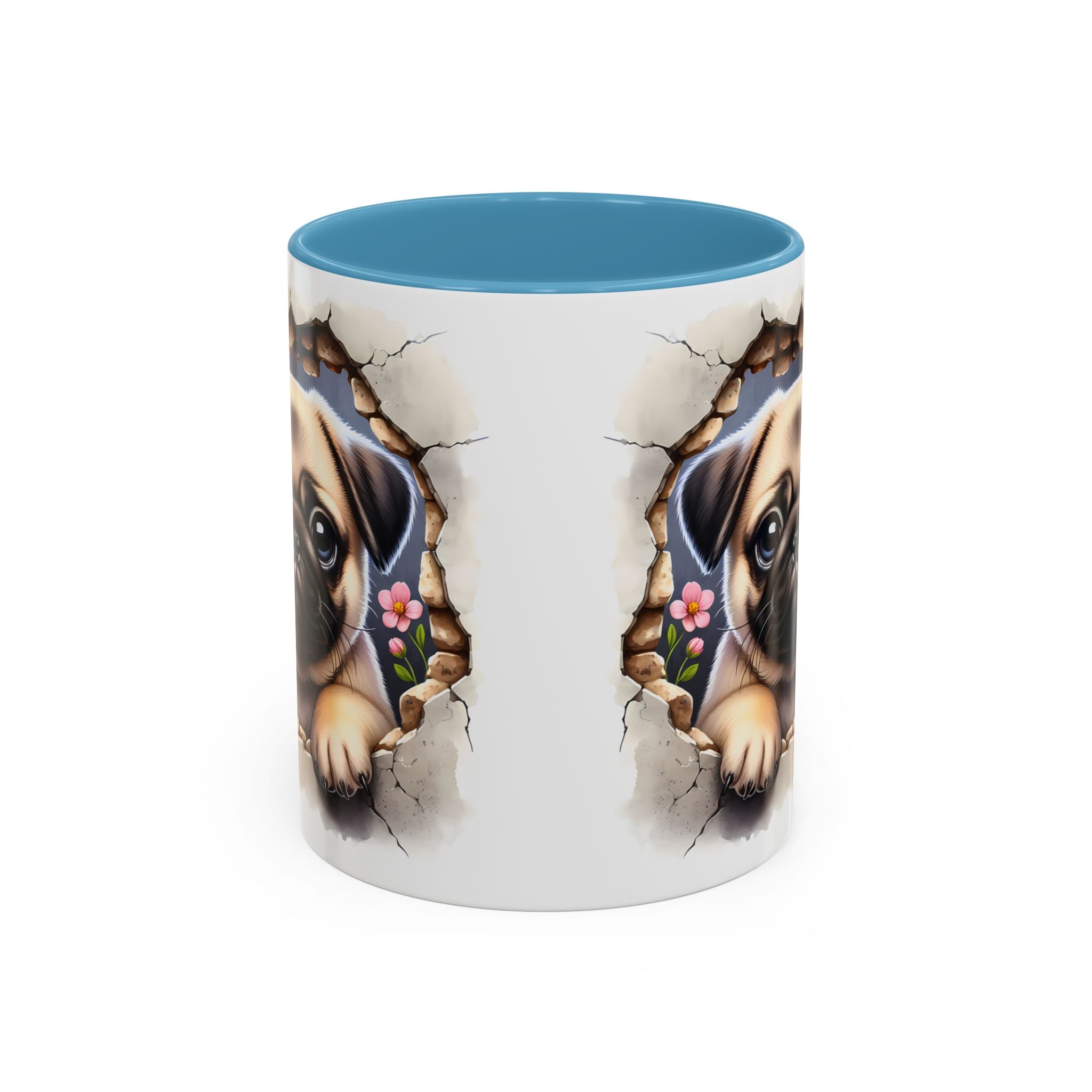 Pug In A Wall Coffee Mug - Cozy Ceramic Cup for Dog Lovers - Cute Pet Gift for Birthdays, Anniversaries, and Holidays