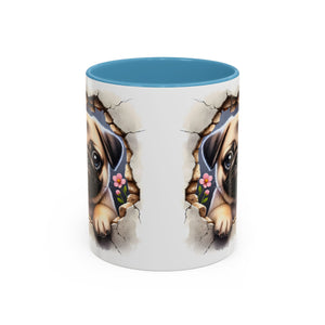 Pug In A Wall Coffee Mug - Cozy Ceramic Cup for Dog Lovers - Cute Pet Gift for Birthdays, Anniversaries, and Holidays