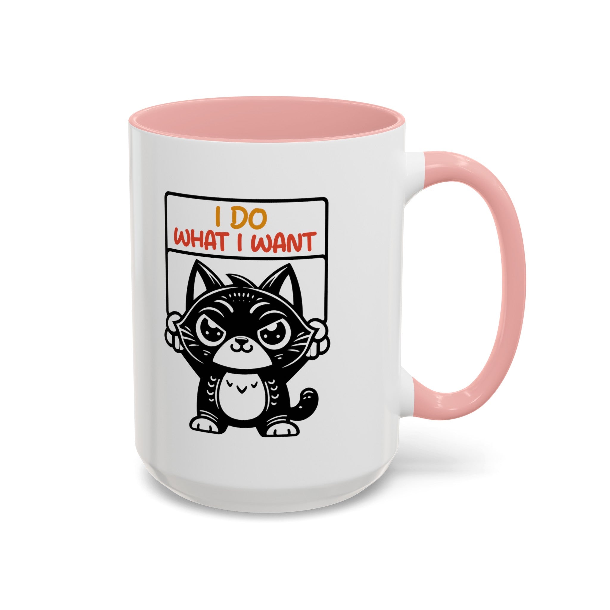 I do what I want funny cat Accent Coffee Mug (11, 15oz)