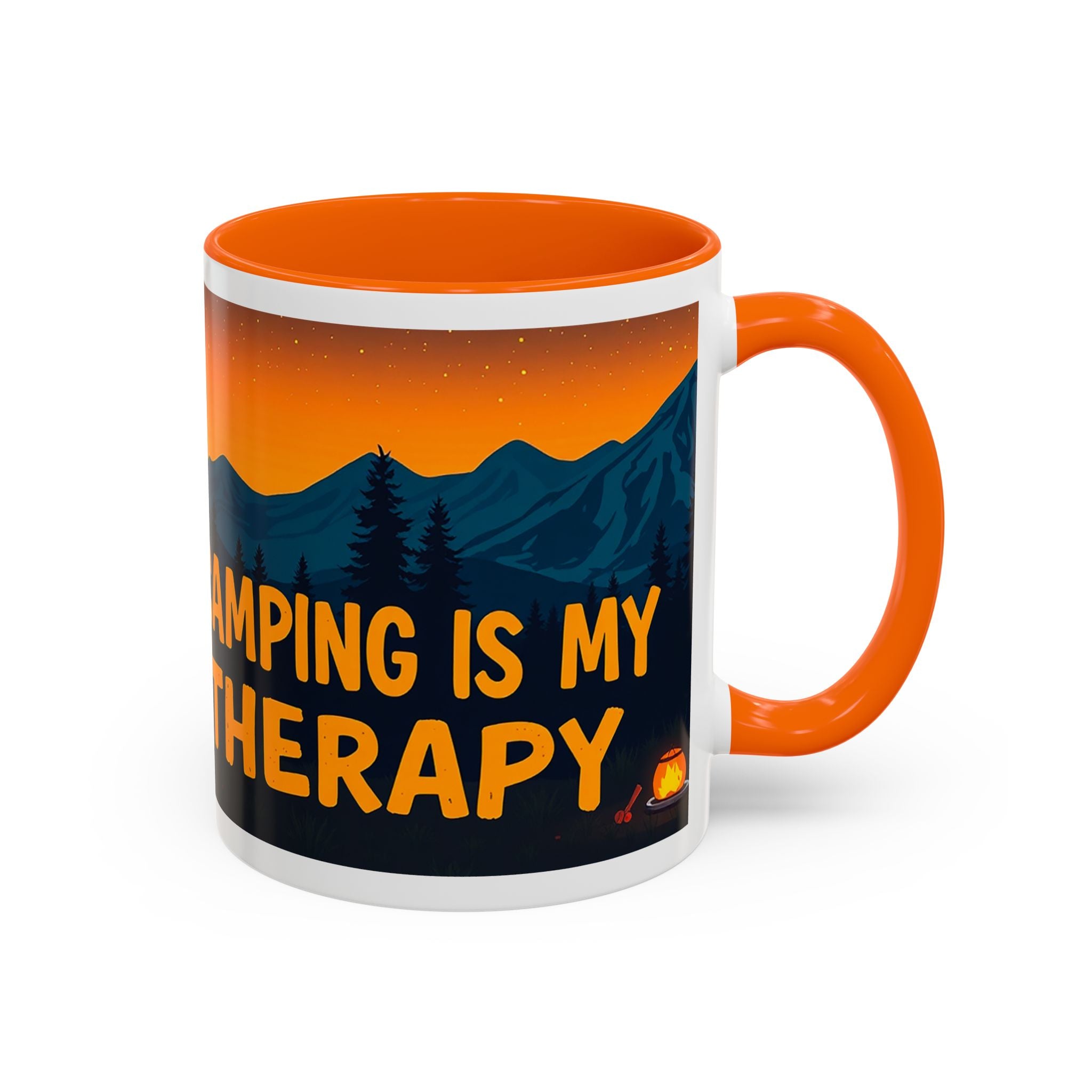 Camping Therapy Mug - Adventure Lover's Coffee Cup, Gift for Campers, Hiking Drinkware, Outdoorsy Coffee Mug, Nature Lover's Cup