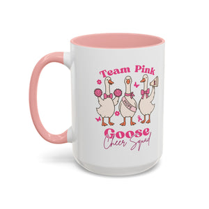 cancer awareness Team Pink Goose Cheer Squad Coffee Mug - Cute Animal Mug for Fun Gifts,   Home Decor/Office Use