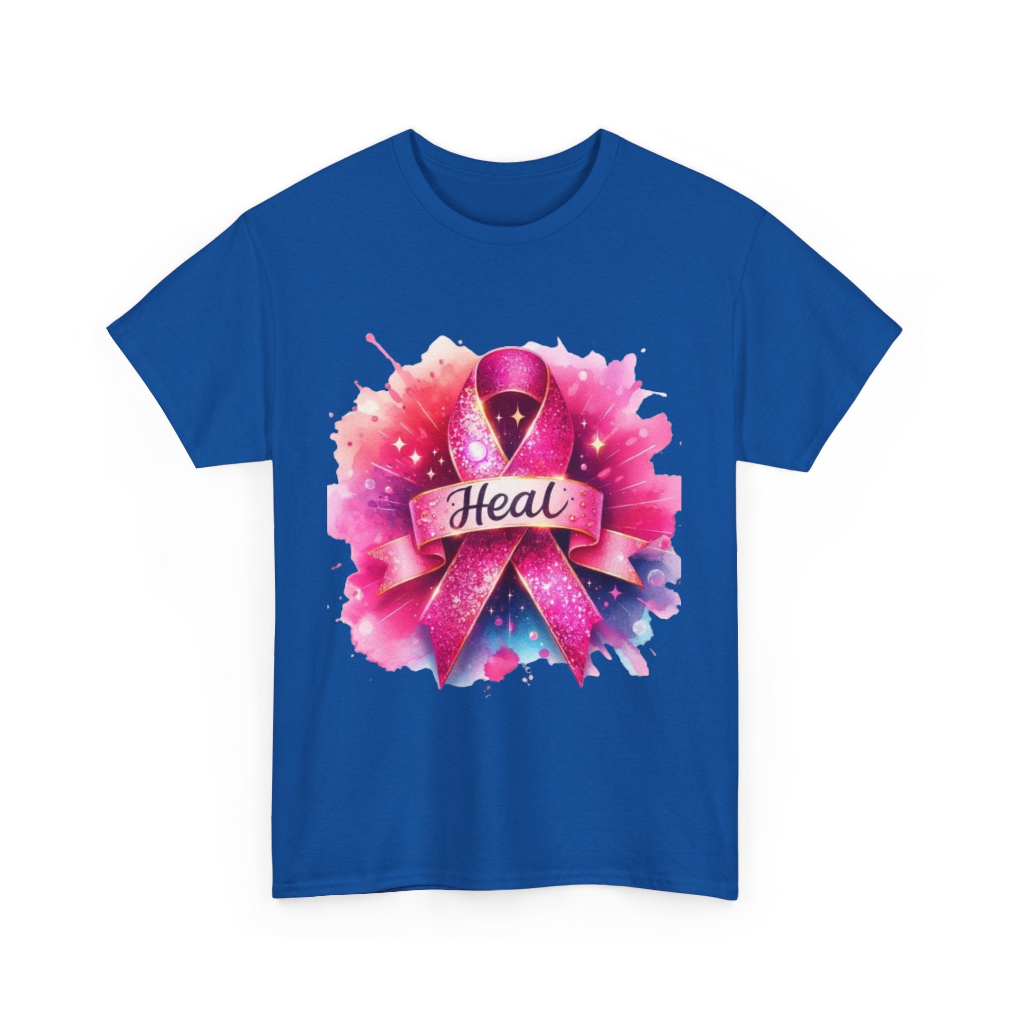 Breast Cancer Awareness Tee, Heal Ribbon Shirt, Supportive Gift, Unisex Cotton T-Shirt, Inspirational Apparel, Pink Ribbon Top