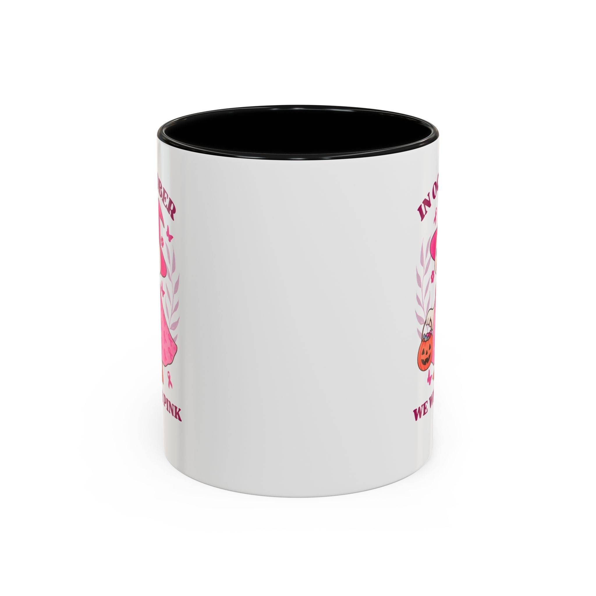 Halloween Breast Cancer Awareness Coffee Mug | October 2023 Gift, Pink Ribbon Mug, Spooky Coffee Cup, Cute Duck Mug, Fall Decor