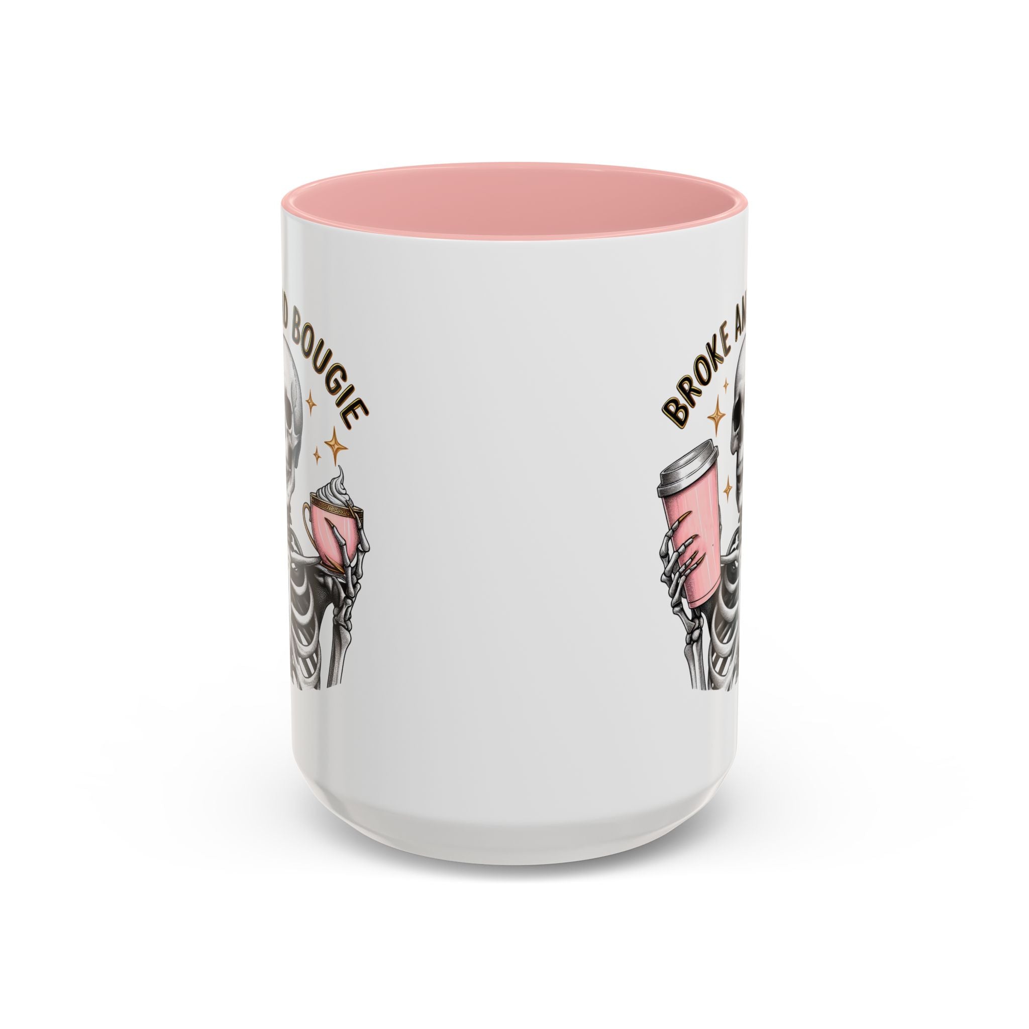 Broke and Bougie Coffee Mug, Skeleton Mug, Halloween Mug, Unique Gift for Coffee Lovers, Spooky Decor