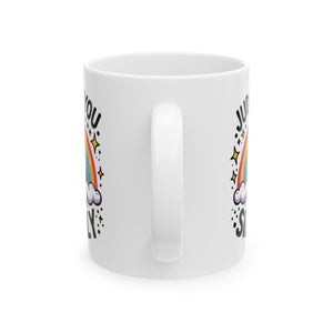 attitude Cat  Coffee Mug - Judging You Silently, Funny Gift for Cat Lovers, Cute Home Decor, Rainbow Cat Mug, Unique Pet Owner