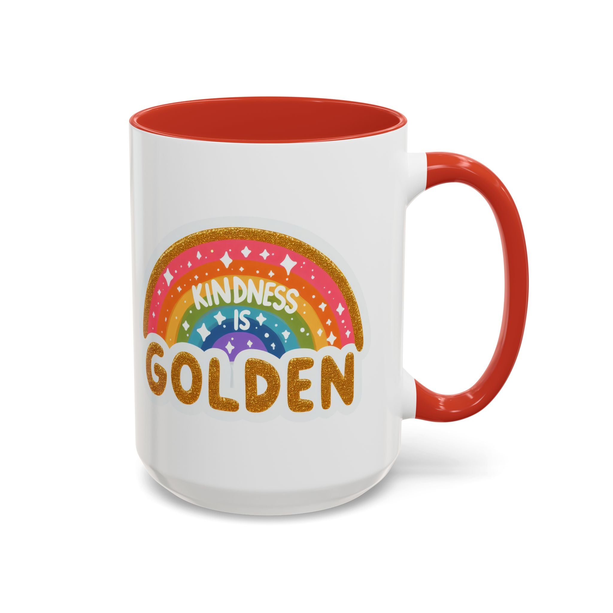 Kindness Is Golden Rainbow Accent Coffee Mug (11/15oz)
