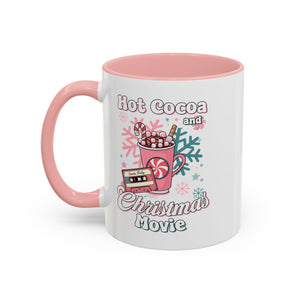 Hot Cocoa & Christmas Movie Mug, Cozy Holiday Cup, Winter Gift, Festive Beverage Container, Cute Coffee Mug