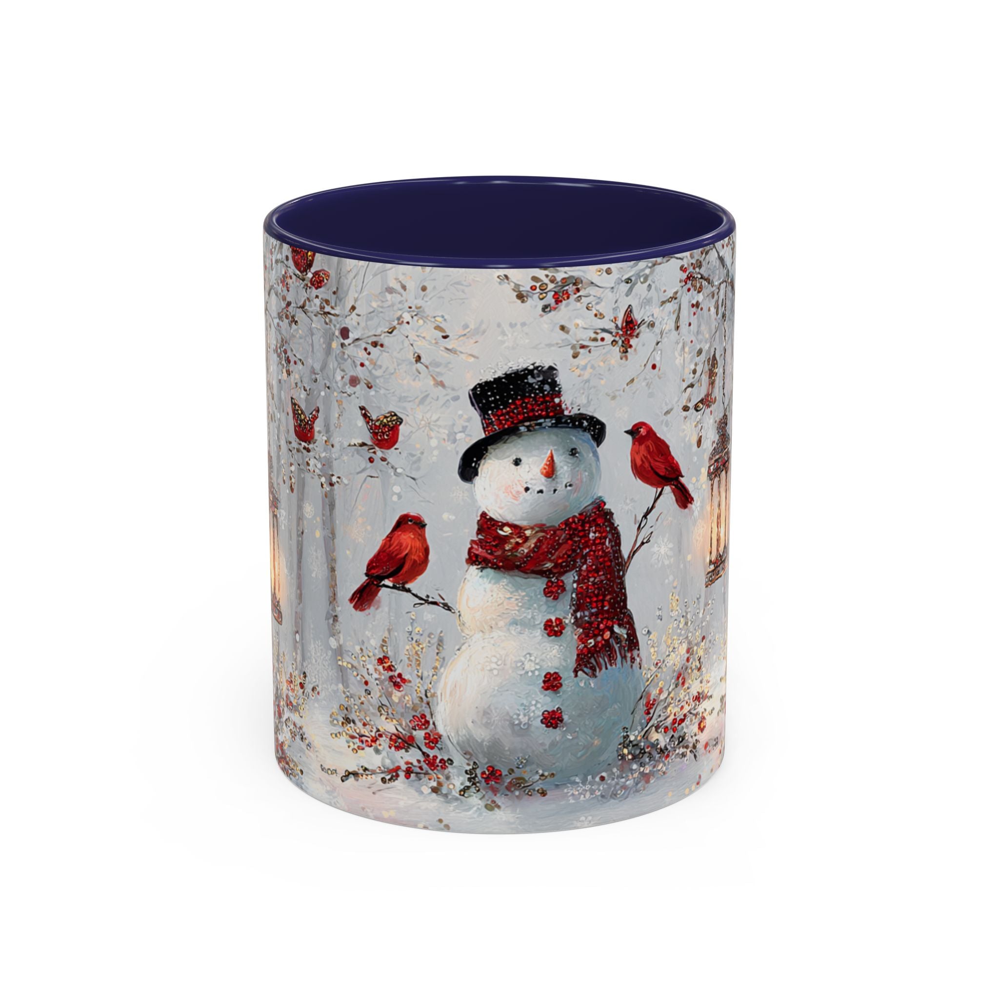 Winter Wonderland Coffee Mug - Snowman & Cardinals Design (11/15oz)