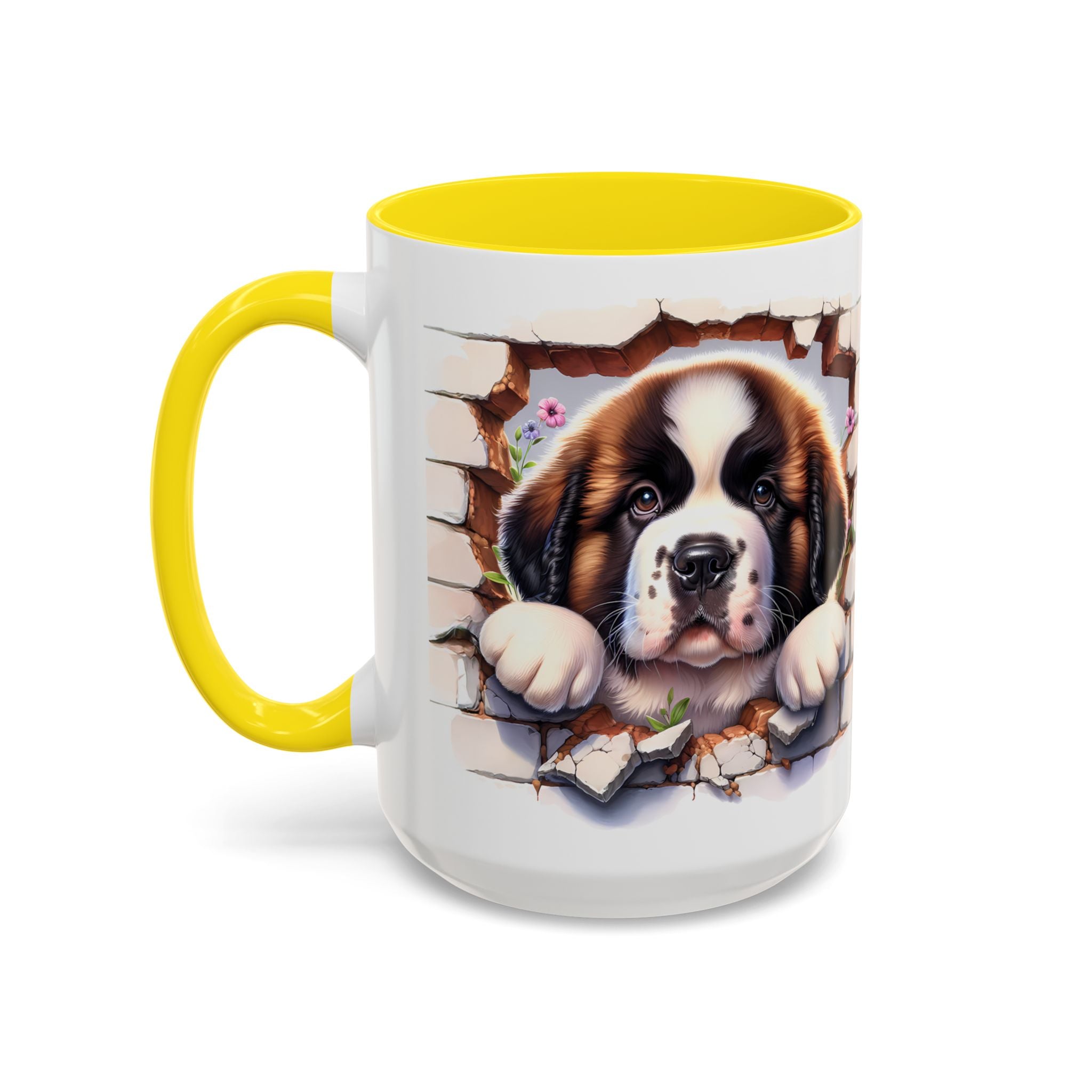 Cute Dog Breakthrough Accent Coffee Mug - Gift for Dog Lovers, Home Decor, Personalized Pet Mug, Puppy Lover's Kitchenware
