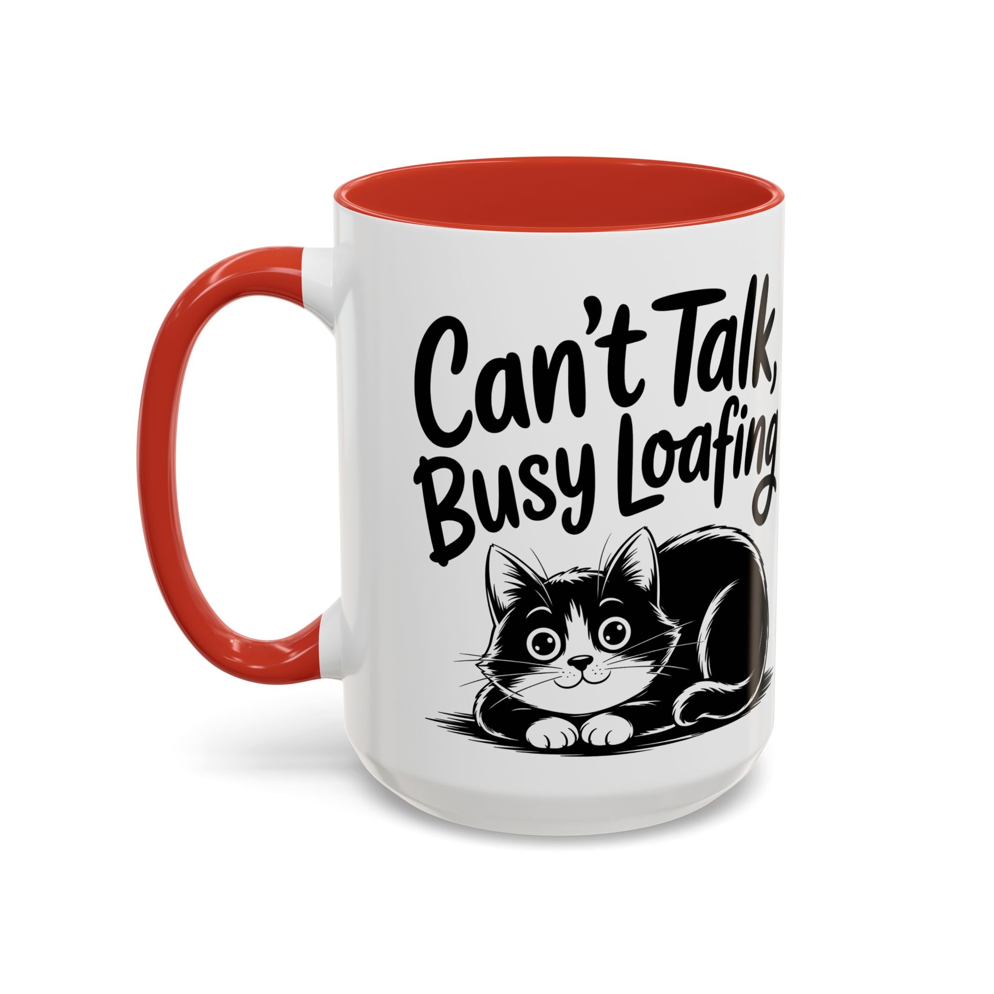 Can't Talk, Busy Loafing Cat Coffee Mug — Cute Cat Lover Gift (11/15oz)
