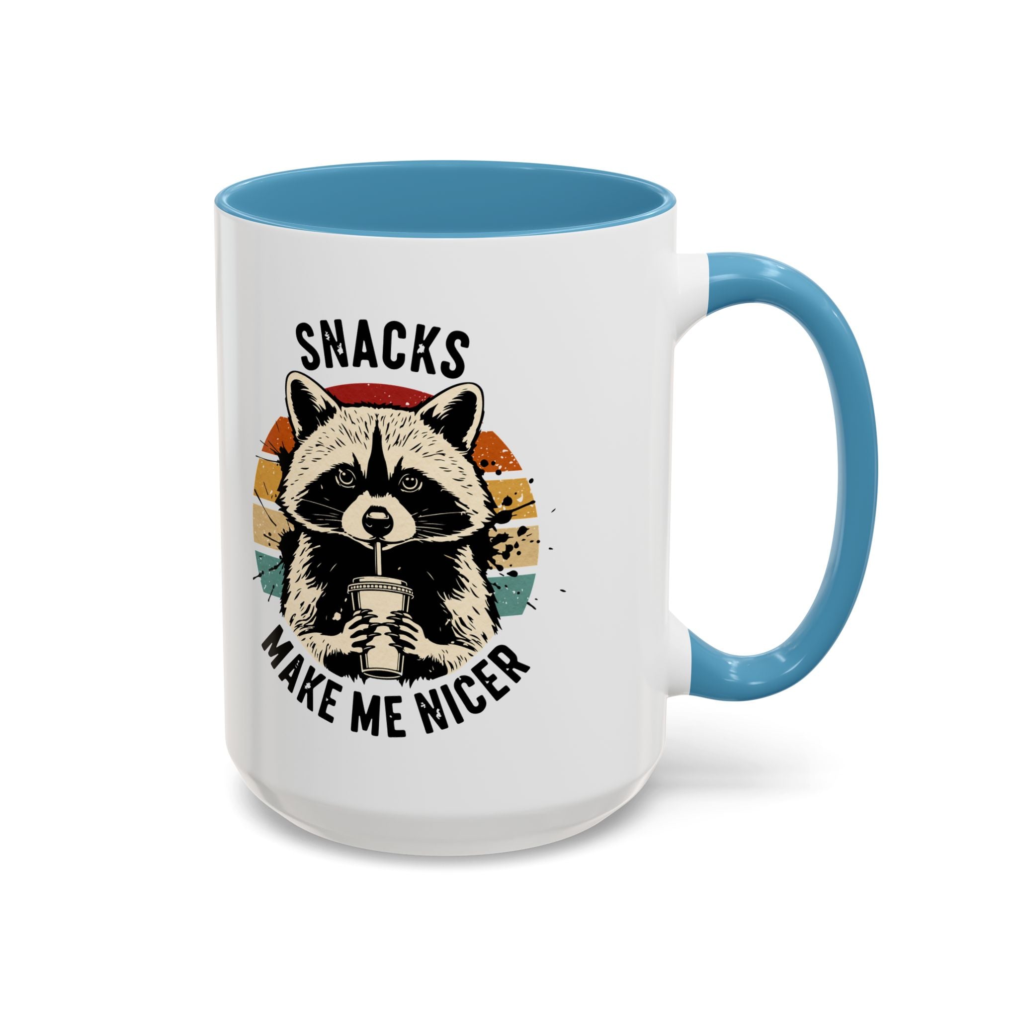 Snacks Make Me Nicer Raccoon Accent Coffee Mug (11/15oz)