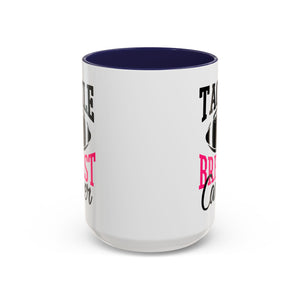 Tackle Breast Cancer Coffee Mug, Supportive Gift for Football Fans, Awareness Mug, Cheer Team Spirit, Fundraiser Drinkware