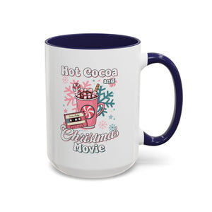 Hot Cocoa & Christmas Movie Mug, Cozy Holiday Cup, Winter Gift, Festive Beverage Container, Cute Coffee Mug