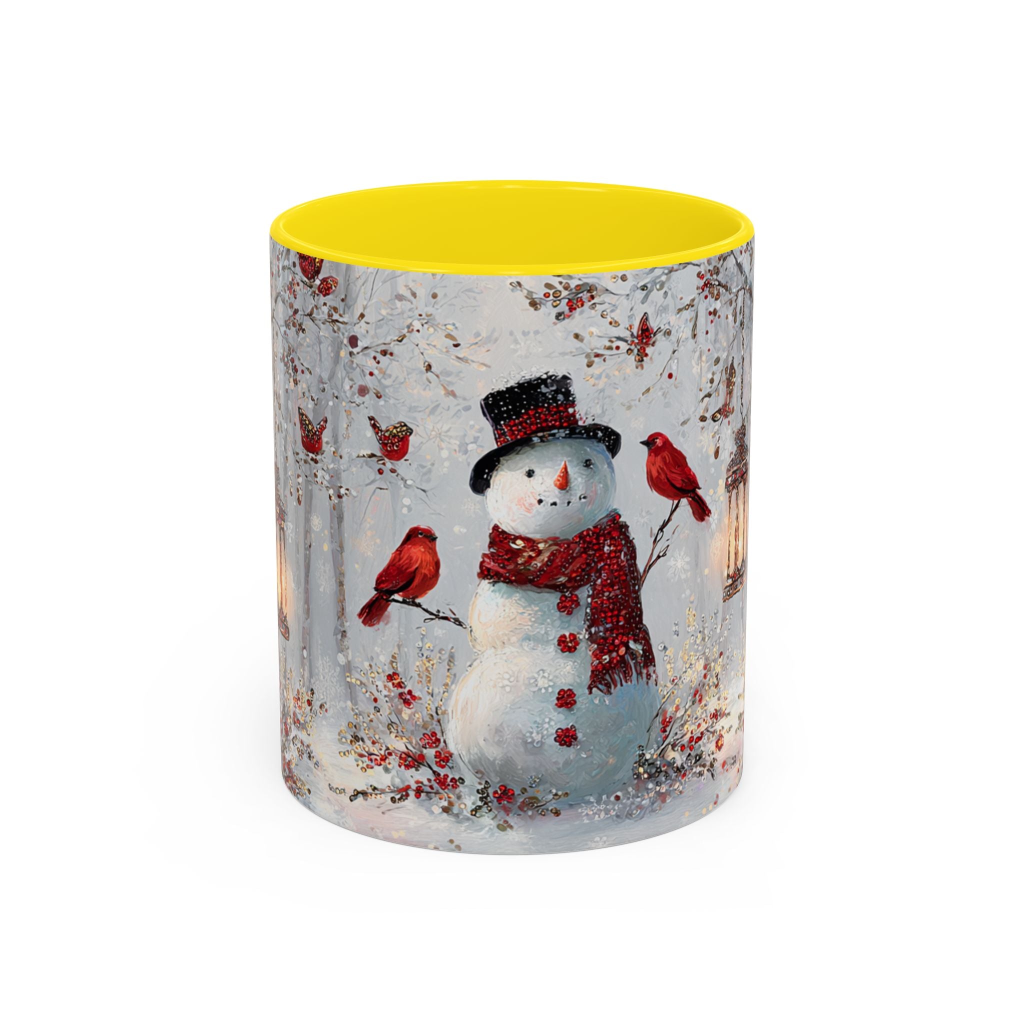 Winter Wonderland Coffee Mug - Snowman & Cardinals Design (11/15oz)