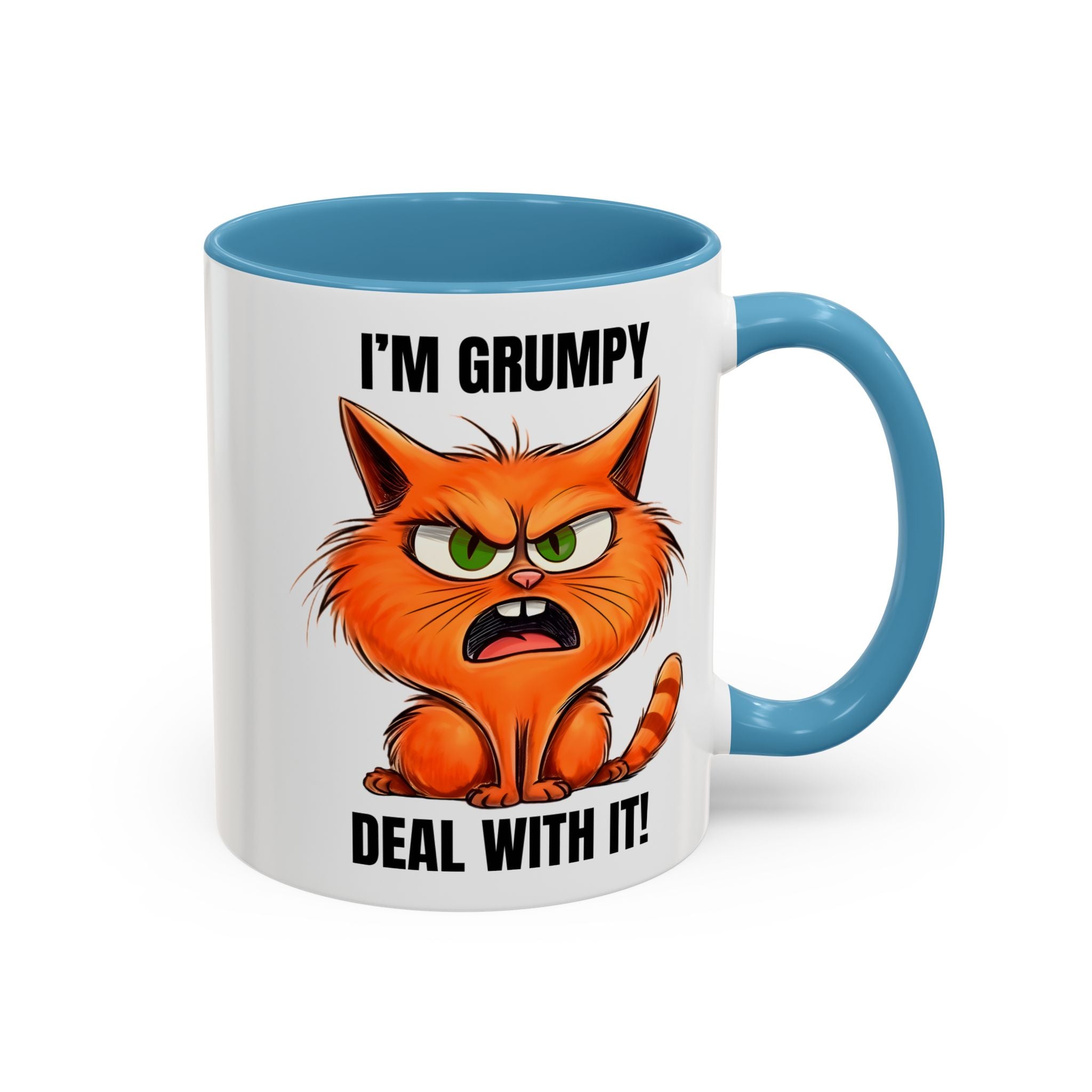 I'm Grumpy Cat Accent Coffee Mug – Funny Cat Gift, 'Deal With It' 11/15oz