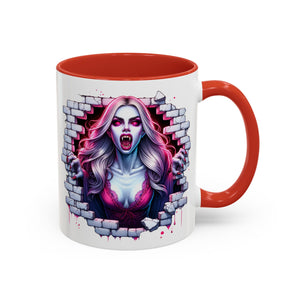 Vampire Wall Art Coffee Mug - Gothic,  Perfect Gift for Halloween, Unique Art Mug, Monster Mug, Fantasy Drinkware