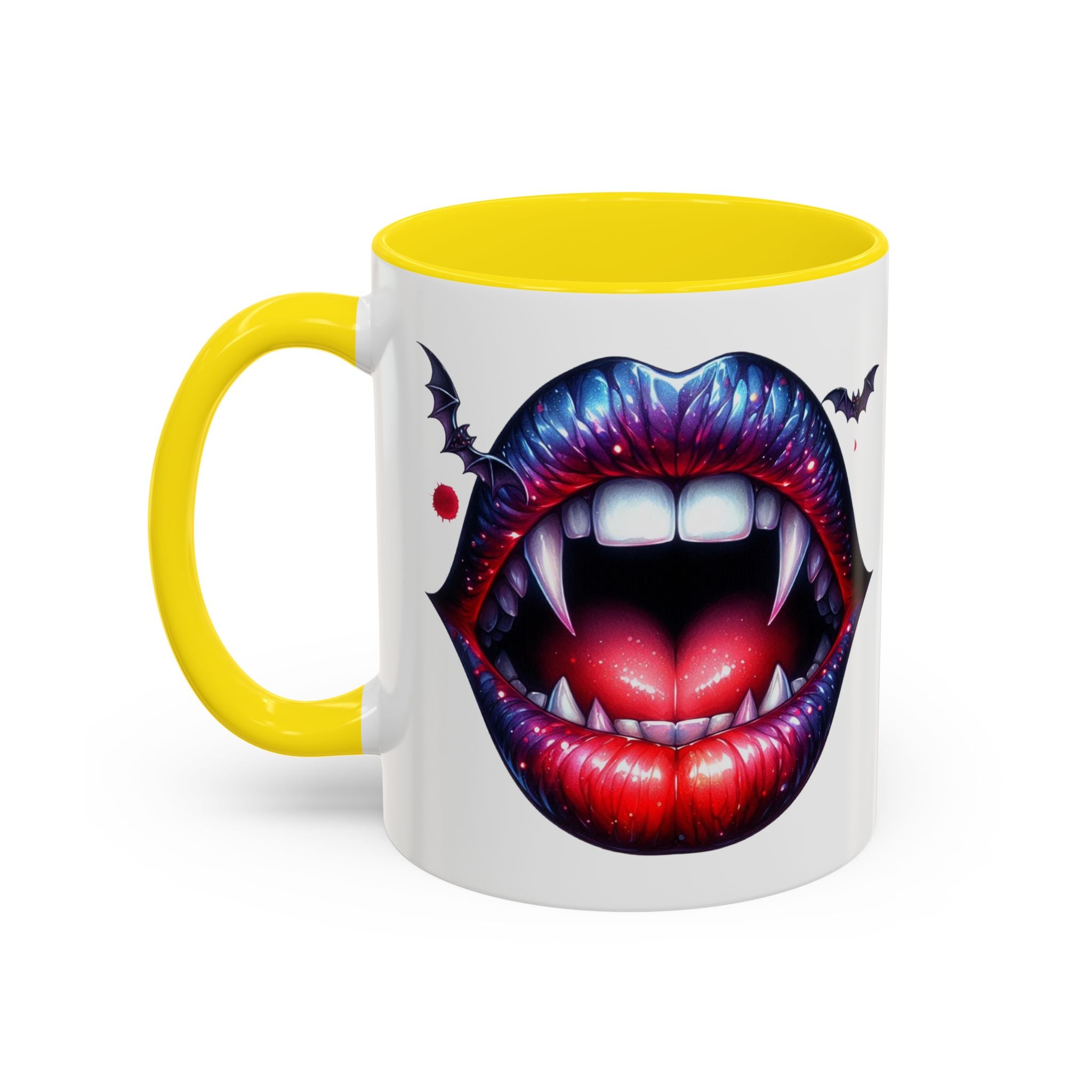 Vampire Lips Coffee Mug, Gothic Drinkware, Halloween Gift, Spooky Kitchen Decor, Vampires, Halloween Party Accessories