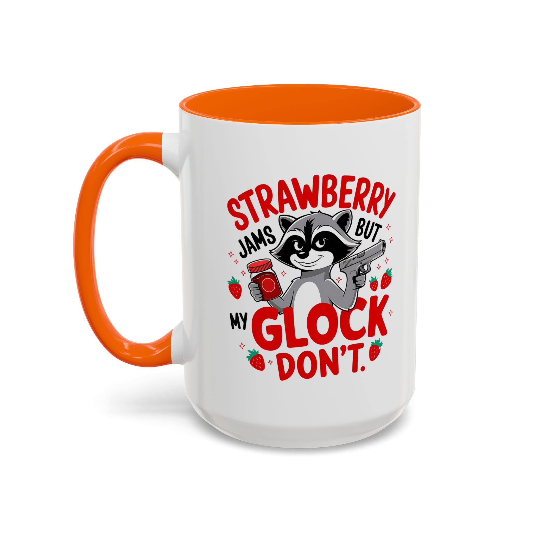 funny raccoon with gun attitude glock