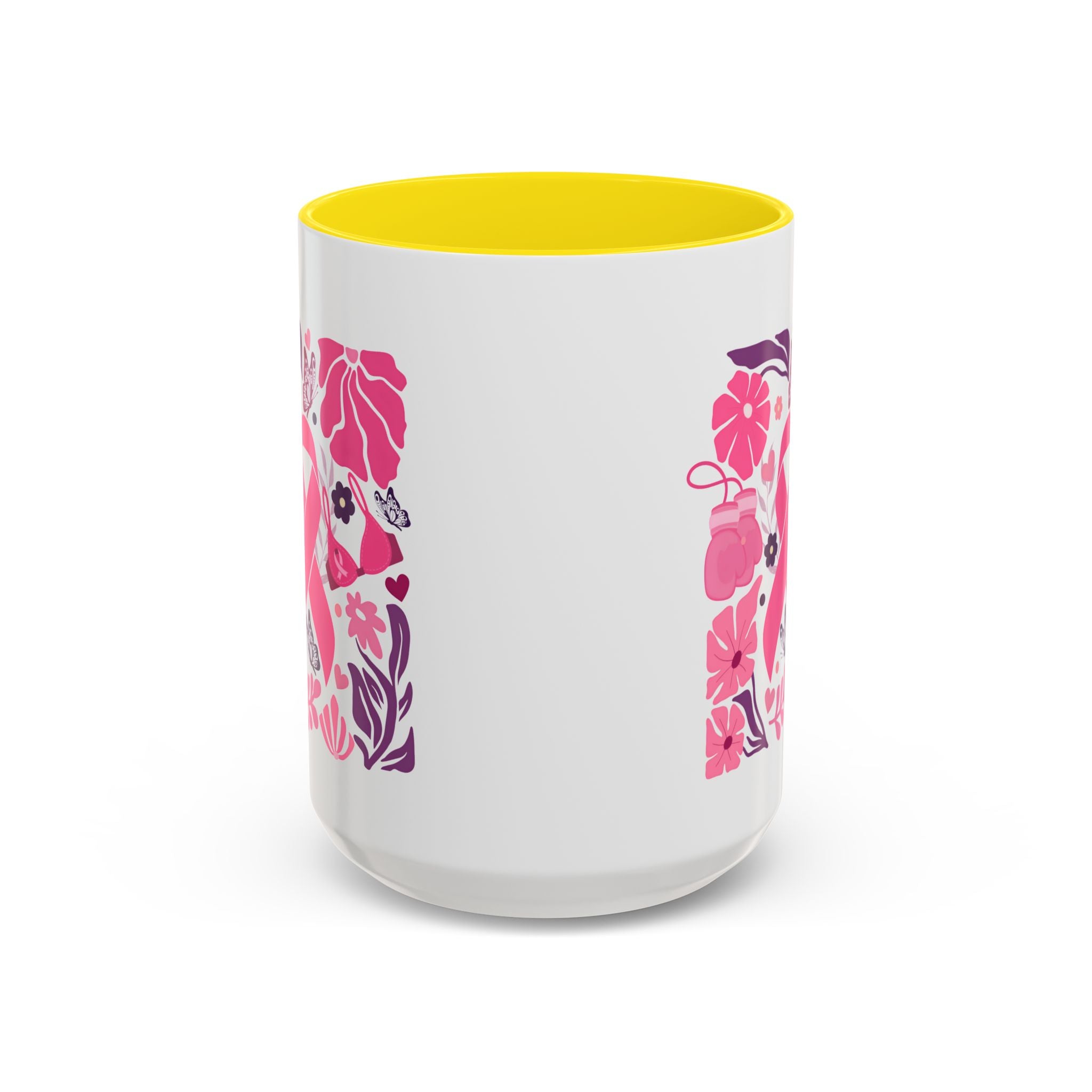 Pink Floral Awareness Coffee Mug, Breast Cancer Awareness Mug, Gift for Her, Supportive Drinkware, Motivational Mug