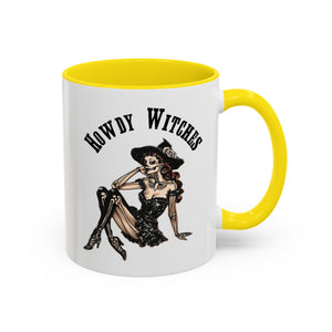 Howdy Witches Coffee Mug - Spooky Halloween Mug, Gift for Witches, Witchy Decor, Gothic Coffee Cup, Skeleton Design