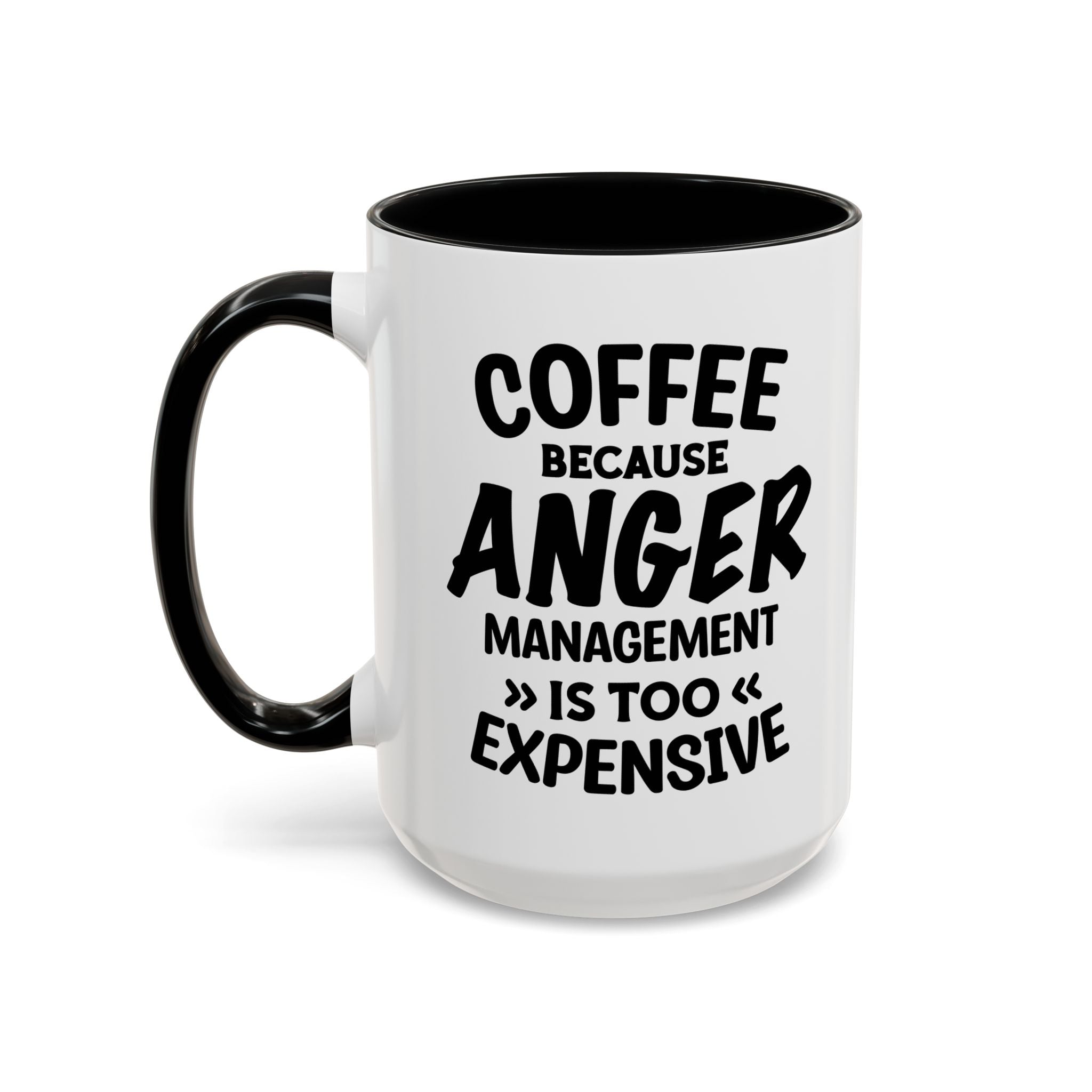 Funny Anger Management Coffee Mug, Gift for Coffee Lovers, Stress Relief, Black Accent, Humorous Cup for Friends, Office Humor, Funny Gifts