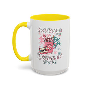 Hot Cocoa & Christmas Movie Mug, Cozy Holiday Cup, Winter Gift, Festive Beverage Container, Cute Coffee Mug