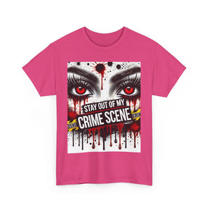 Gothic Crime Scene Tee | Edgy Graphic T-Shirt for Halloween, Horror Fans, Costume Parties, Birthday Gift, Unisex Heavy Cotton