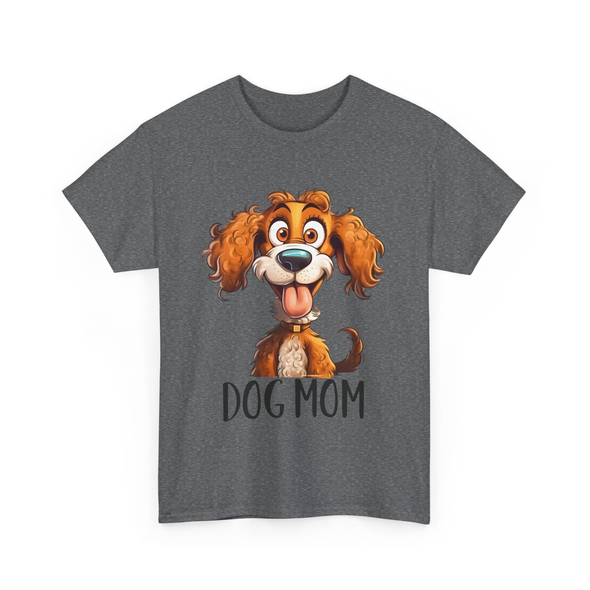 Dog Mom Unisex Heavy Cotton Tee, Pet Lover Shirt, Gift for Dog Lovers, Animal T-Shirt, Cute Dog Graphic Tee