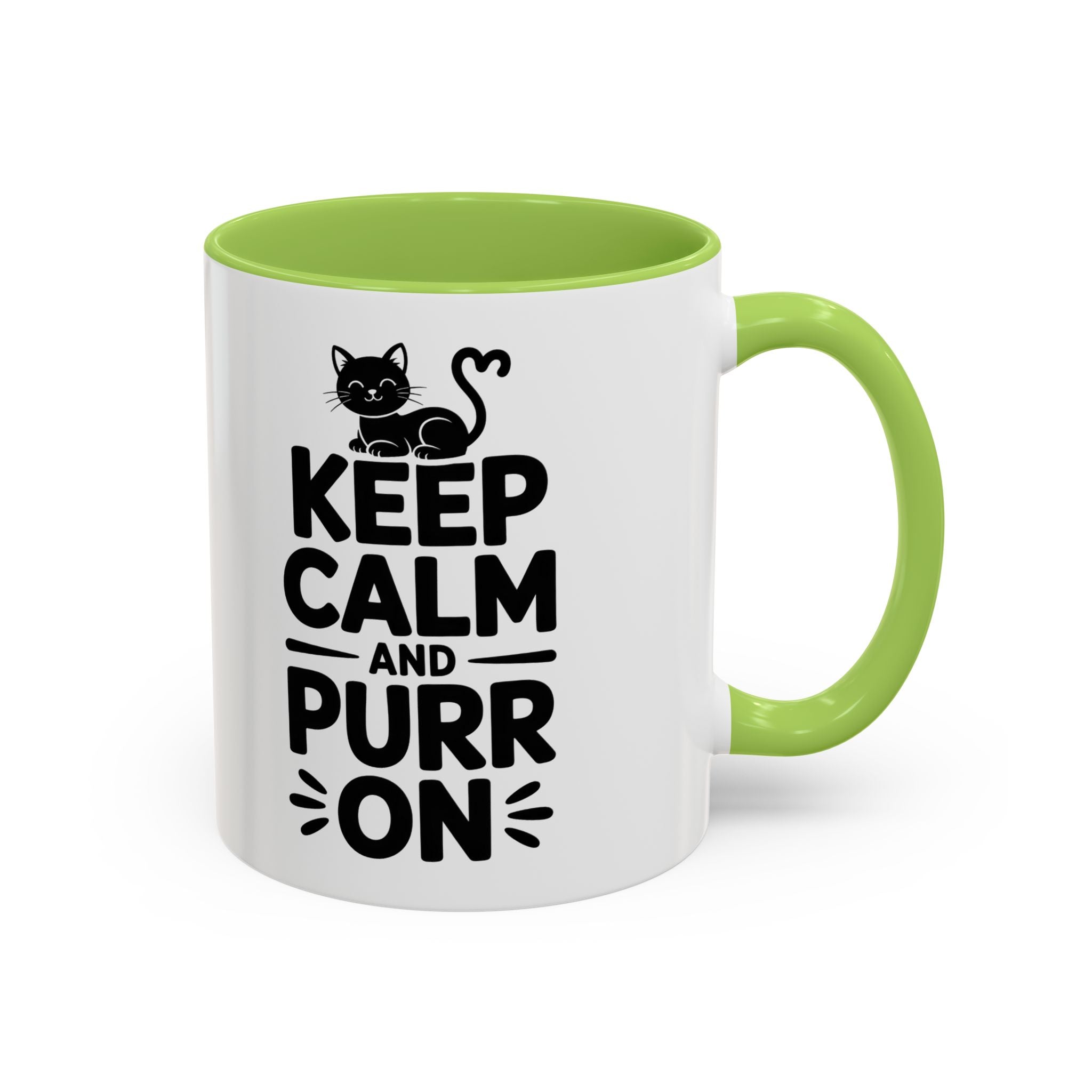 cat Keep Calm and Purr On Coffee Mug animal lover kitten