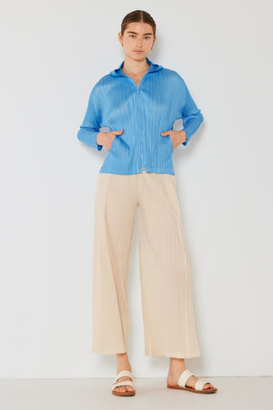 Marina West Swim Pleated Hood Jacket with 2 Way Zipper