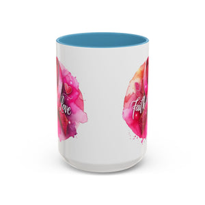 Inspirational Accent Coffee Mug with Pink Ribbon Design, Faith Hope Love Gift, Cancer Awareness Mug, Supportive Drinkware, Meaningful [...]