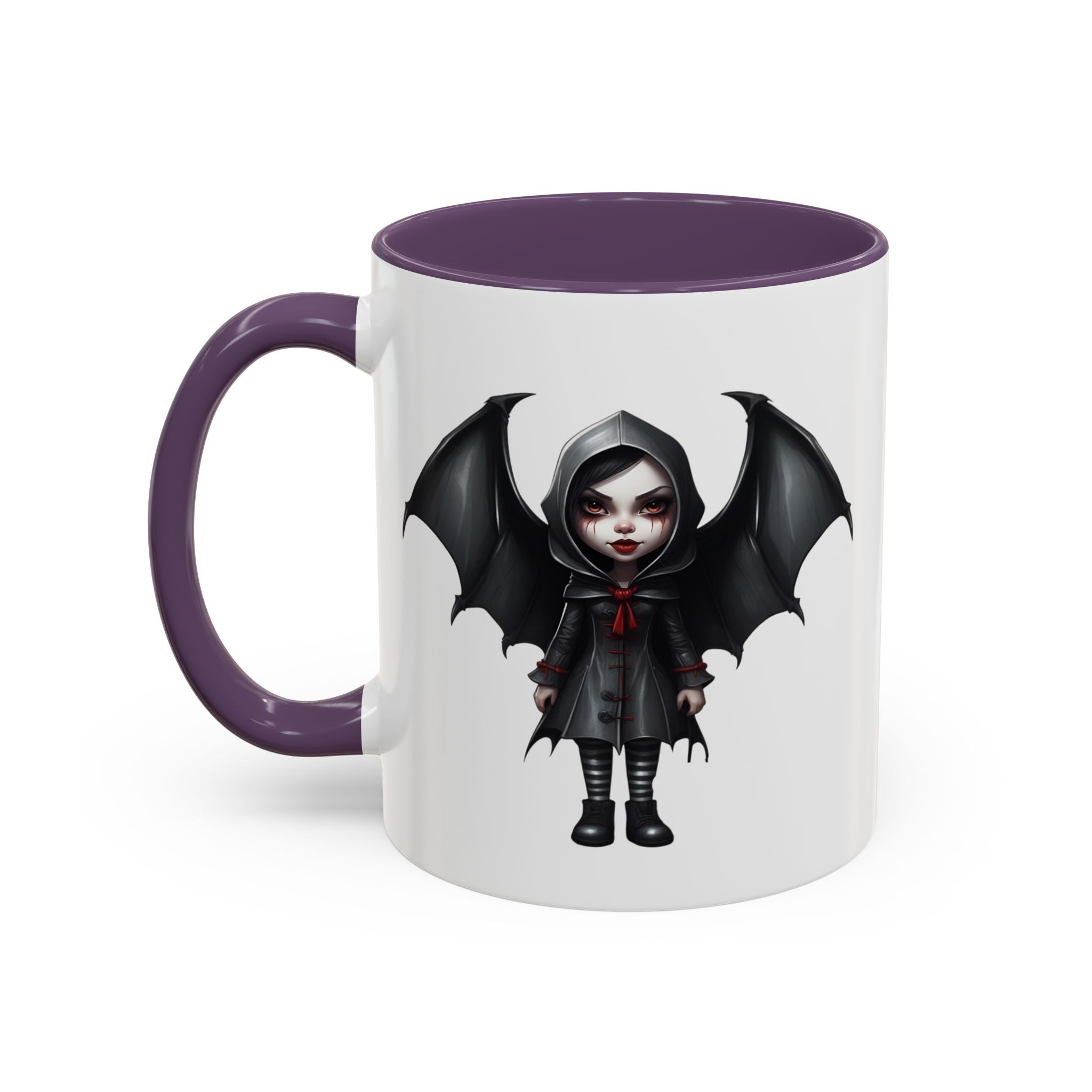 gothic vampire girl with wings horror art Accent Coffee Mug (11, 15oz) vamp14