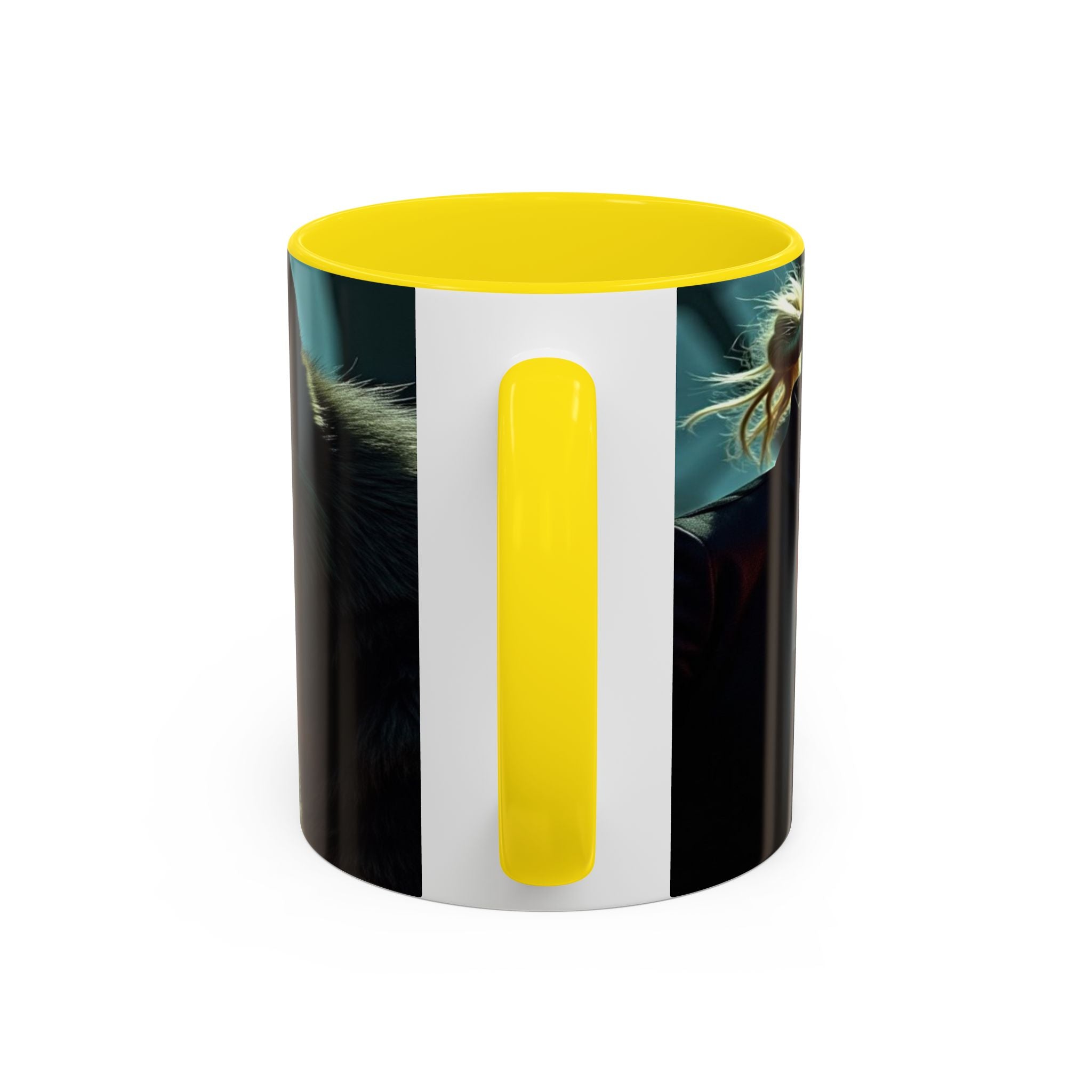 woman vampire and Fierce Werewolf Coffee Mug - 11 & 15oz Accent Mug for horror art lovers