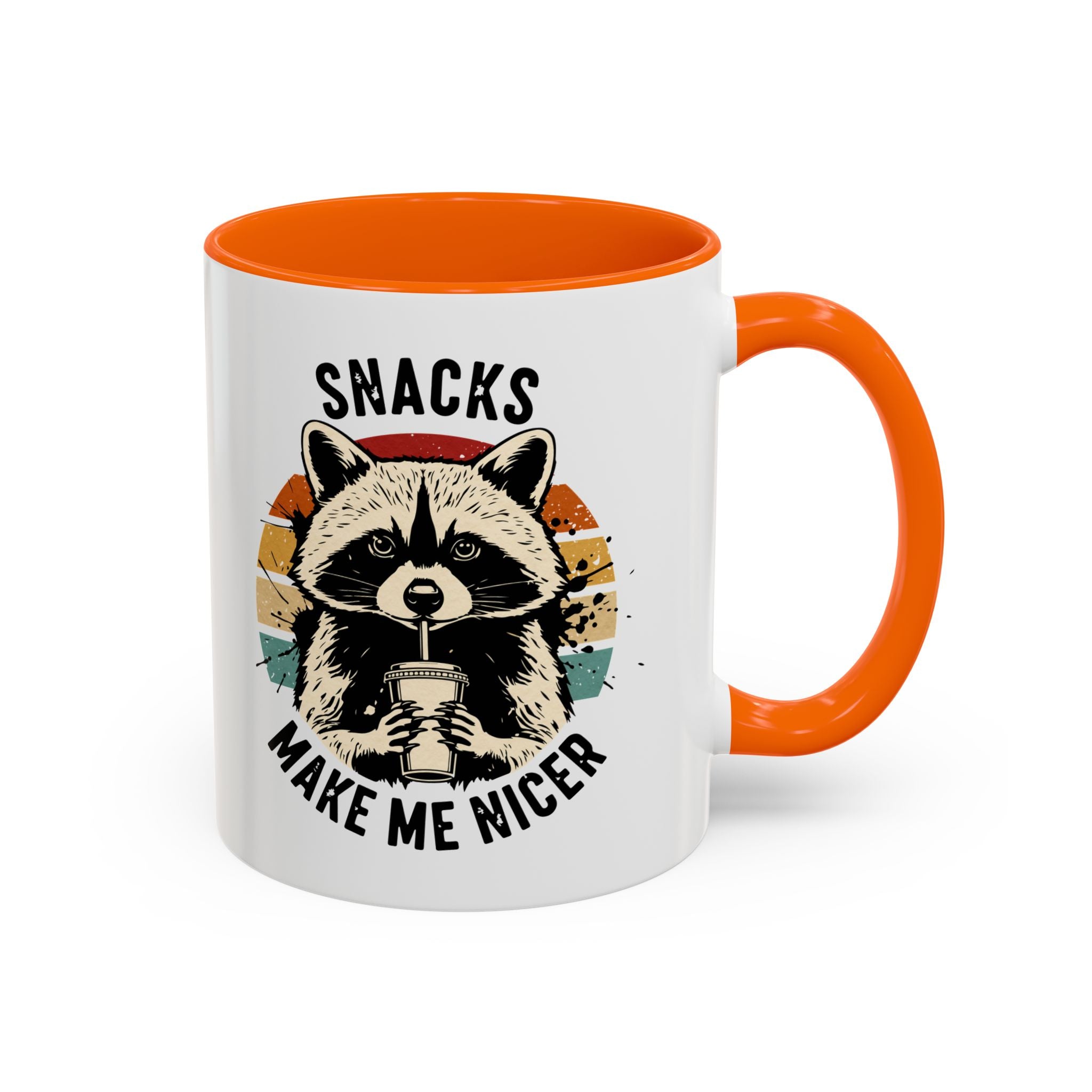 Snacks Make Me Nicer Raccoon Accent Coffee Mug (11/15oz)