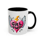 Empowering Heart Coffee Mug | Inspirational Gift for Women, GRL PWR Mug, Cute Kitchen Decor, Unique Friendship Gift, Motivational Coffee Cup