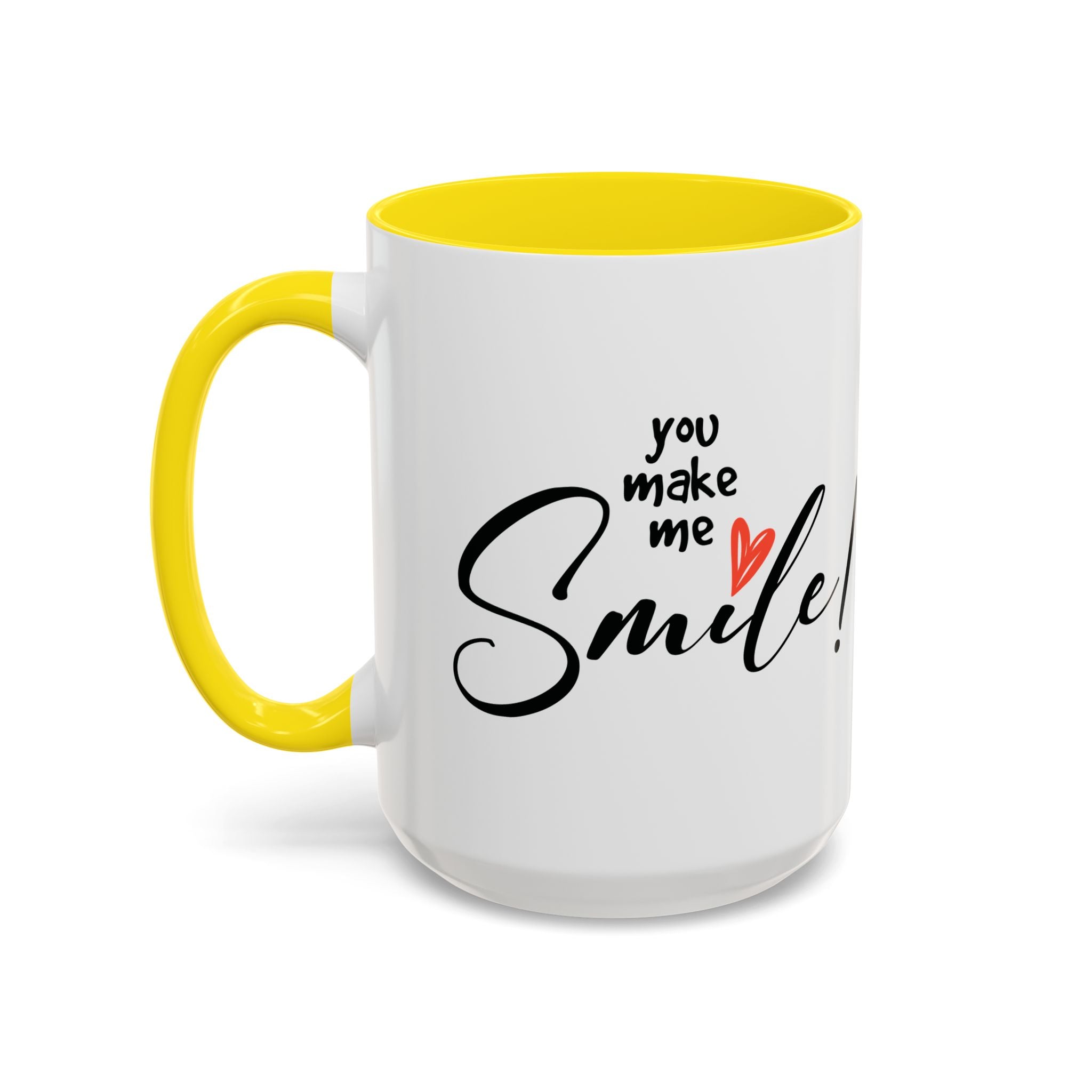 Inspirational Accent Coffee Mug - "You Make Me Smile!" - Perfect Gift for Friends & Family