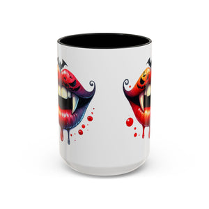 Halloween Vampire Coffee Mug, Spooky Drinkware, Goth Kitchen Decor, Pumpkin Mug, Horror Lover Gift