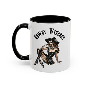 Howdy Witches Coffee Mug - Spooky Halloween Mug, Gift for Witches, Witchy Decor, Gothic Coffee Cup, Skeleton Design