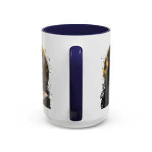 Gothic Art Accent Mug - Artistic Skull & Lady Design, Unique Coffee Cup for Halloween, Gift for Her, Decorative Kitchenware, Dark Aesthetic
