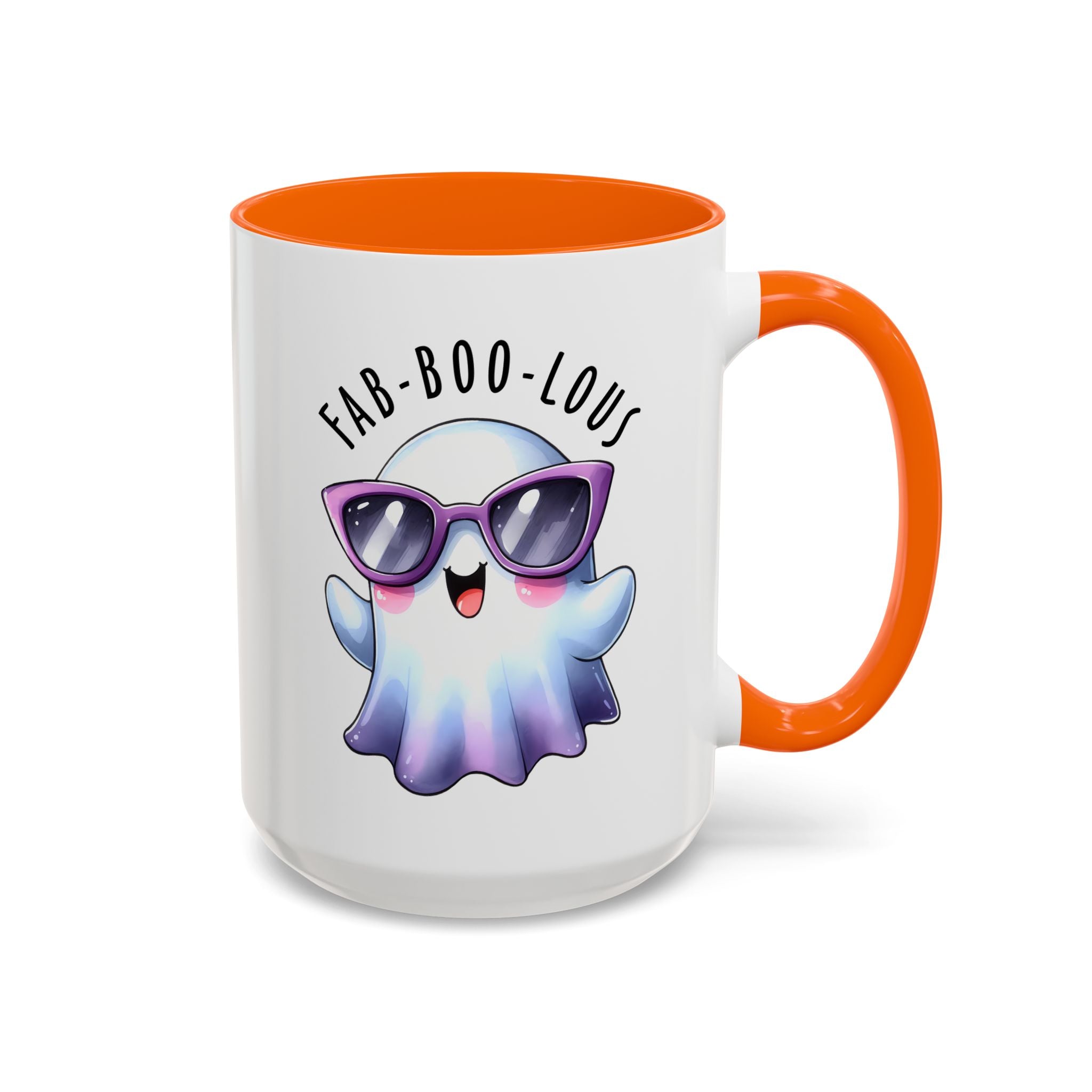 Fab-Boo-Lous Ghost Coffee Mug | Cute Halloween Mug, Fun Gift for Ghost Lovers, Spooky Seasonal Decor, Adorable Tea Cup