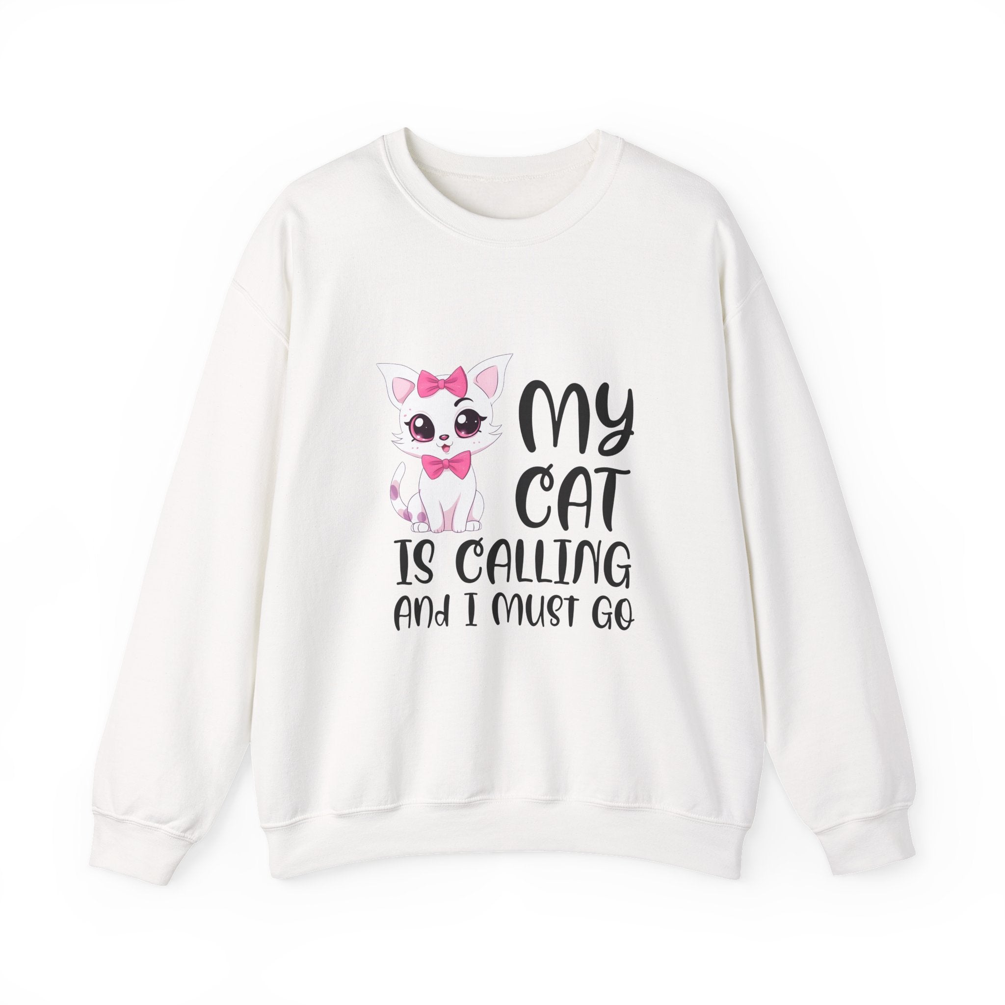 Cute Cat Lover Sweatshirt, My Cat Is Calling Crewneck, Animal Print Pullover, Pet Owner Gift, Cozy Sweatshirt for Cat Moms